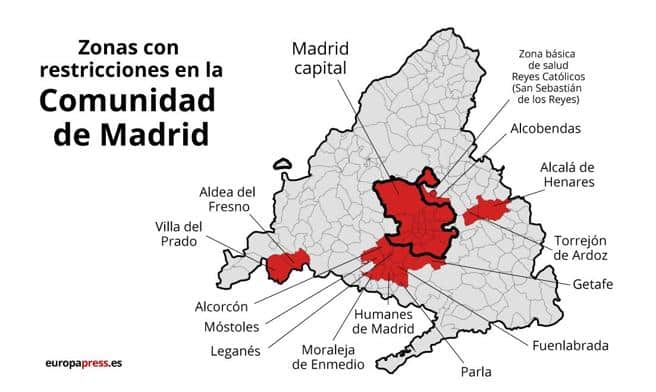 Mudanzas durante el segundo estado de alarma en Madrid Mapa restricciones